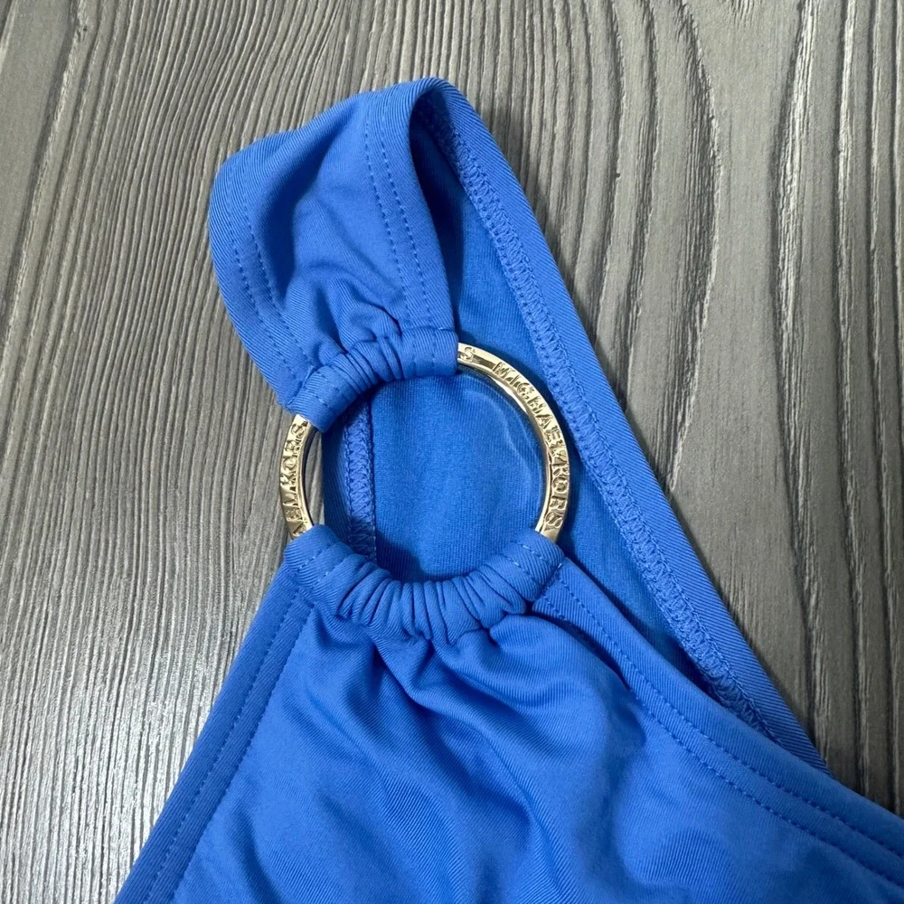 Michael Kors Blue One Shoulder One Piece Swimsuit - SIZE est. M Underwire Summer